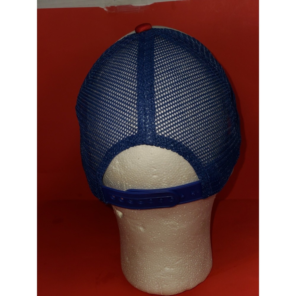 Vintage Pabst Blue Ribbon Hat White Cap Adjustable Hat Adult Mesh Trucker - Picture 3 of 8